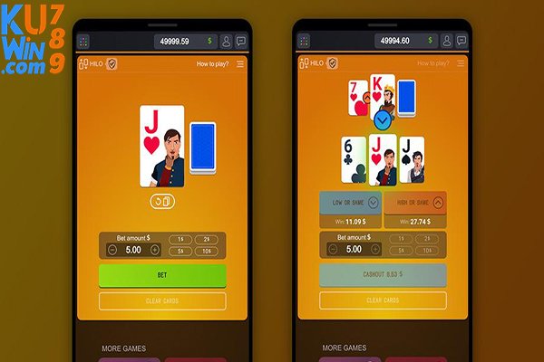 Giao diện game nổ hũ hilo spribe hấp dẫn chỉ có tại KUWIN 